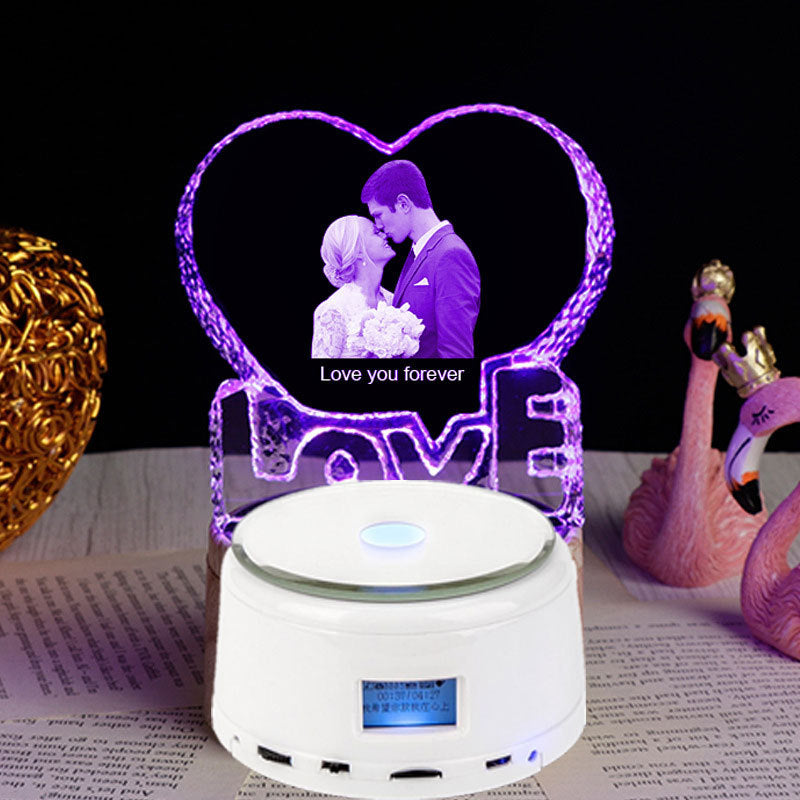 Personalized Rotating Crystal Photo Night Lamp