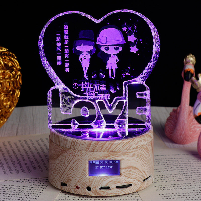 Personalized Rotating Crystal Photo Night Lamp