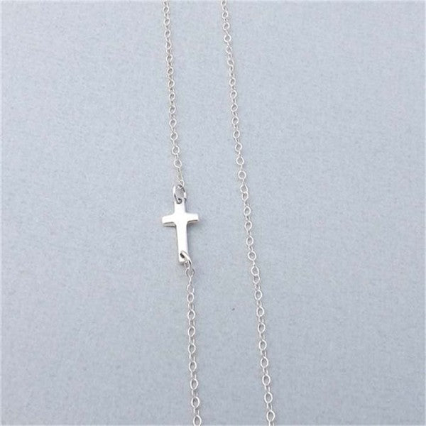 Horizontal Cross Pendant Necklace