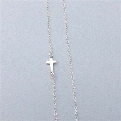 Horizontal Cross Pendant Necklace