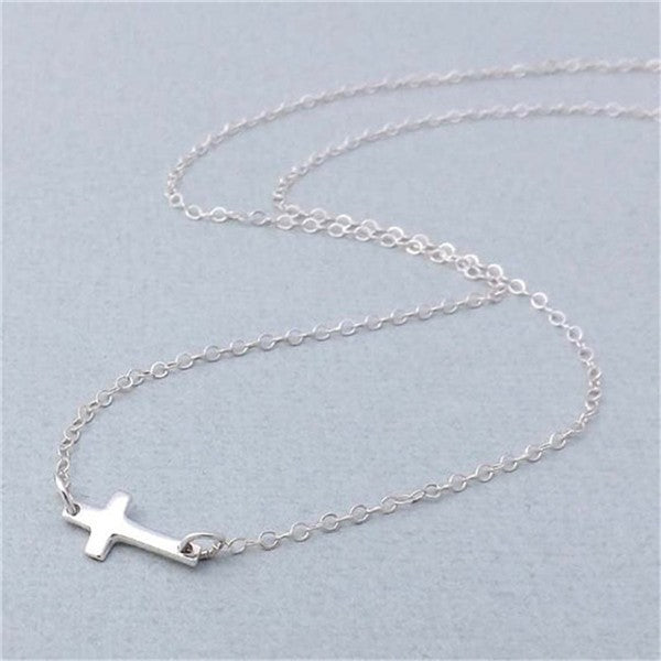 Horizontal Cross Pendant Necklace