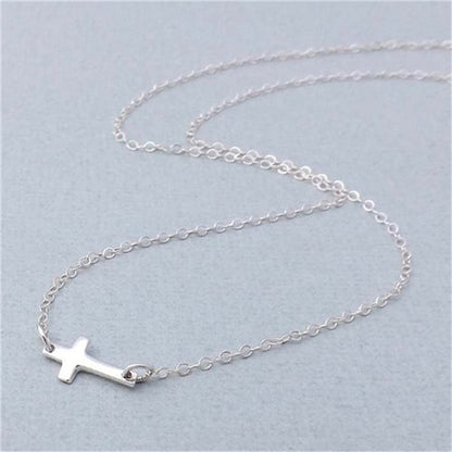 Horizontal Cross Pendant Necklace