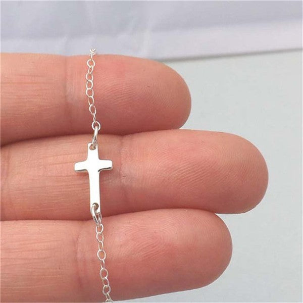 Horizontal Cross Pendant Necklace